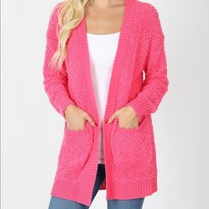 Popcorn Long Sleeve V-Neck Sweater